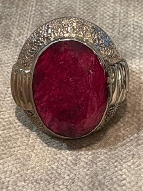 Vintage Nicky Butler Raw Ruby Ottoman Sterling Silver Ring Size 6 Rare